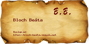 Bloch Beáta névjegykártya