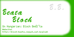 beata bloch business card